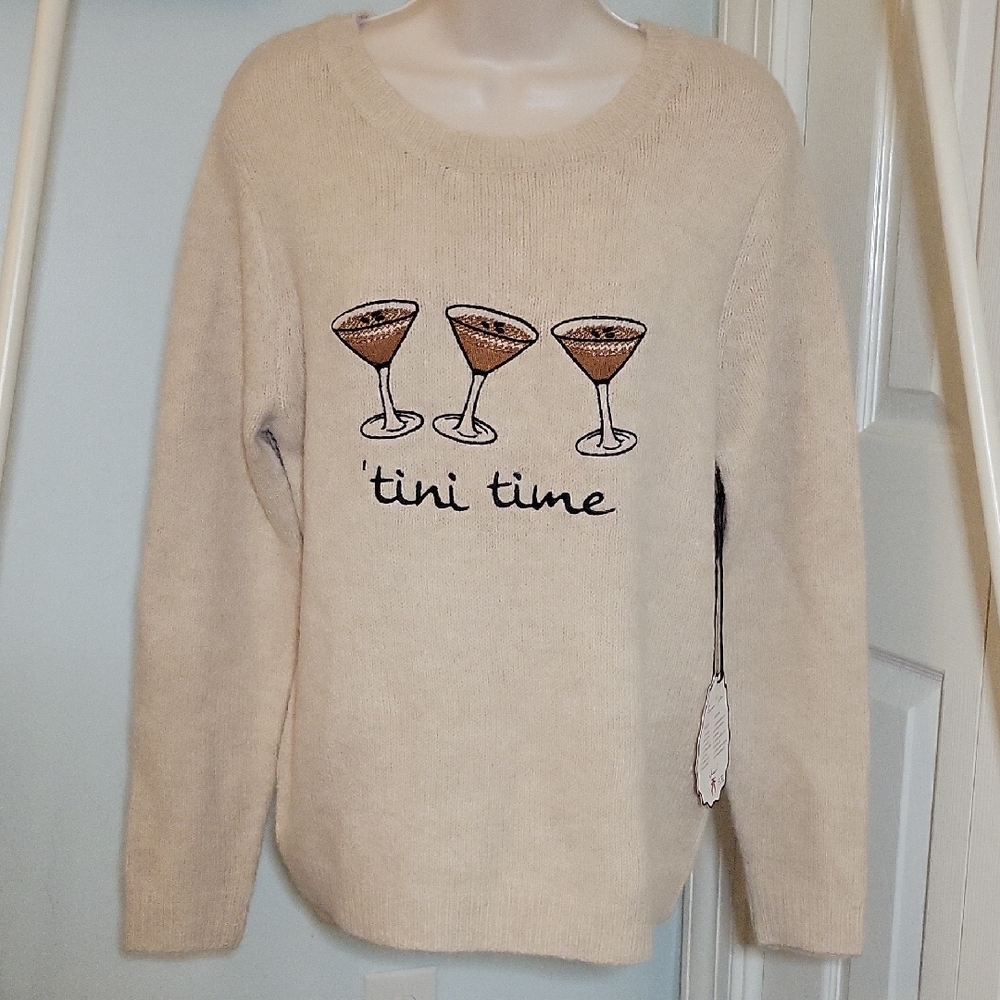 Nicole Miller Martini Design Sweater NWT Size Medium